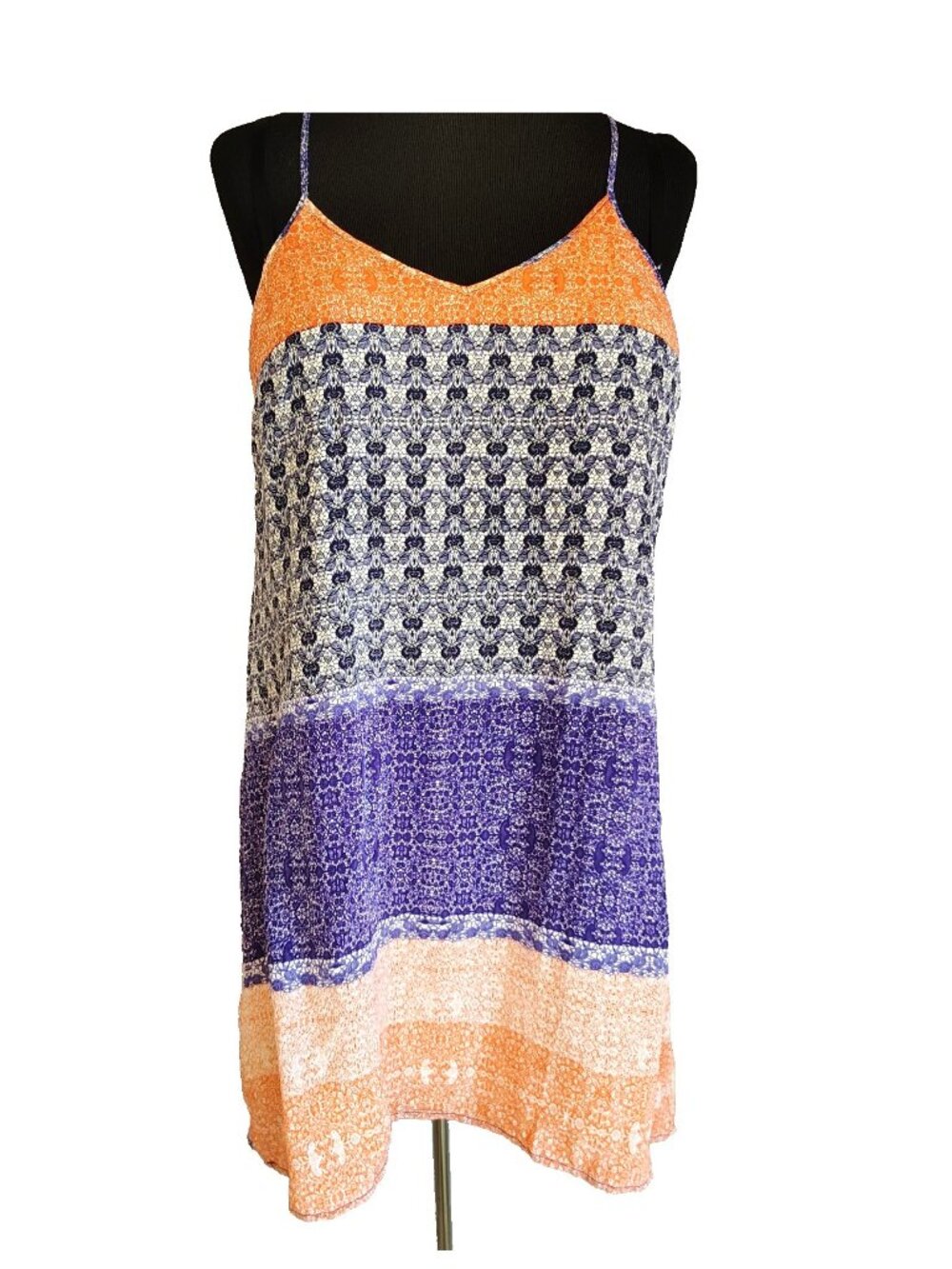 Charlie Jade Boho Patchwork Swim Cover-Up Sun Dress Medium Tropical Boho